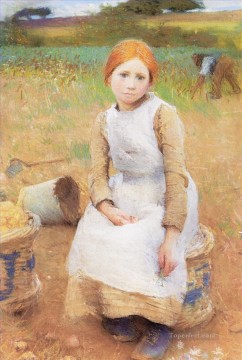  ROSAS Pintura - Little Rose campesinos modernos impresionista Sir George Clausen